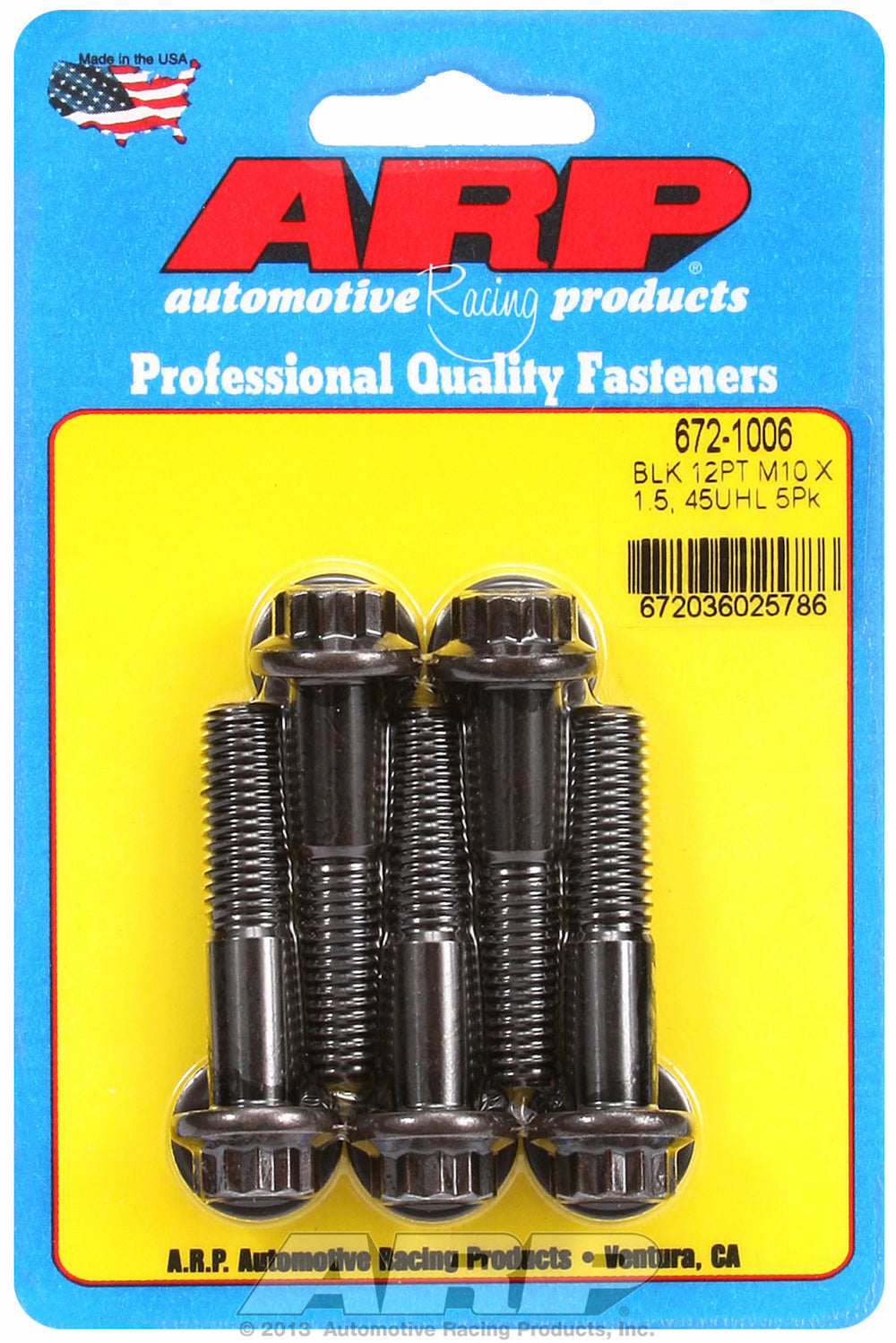 M10 x 1.50 x 45 12pt black oxide bolts