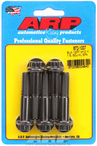 M10 x 1.50 x 50 12pt black oxide bolts