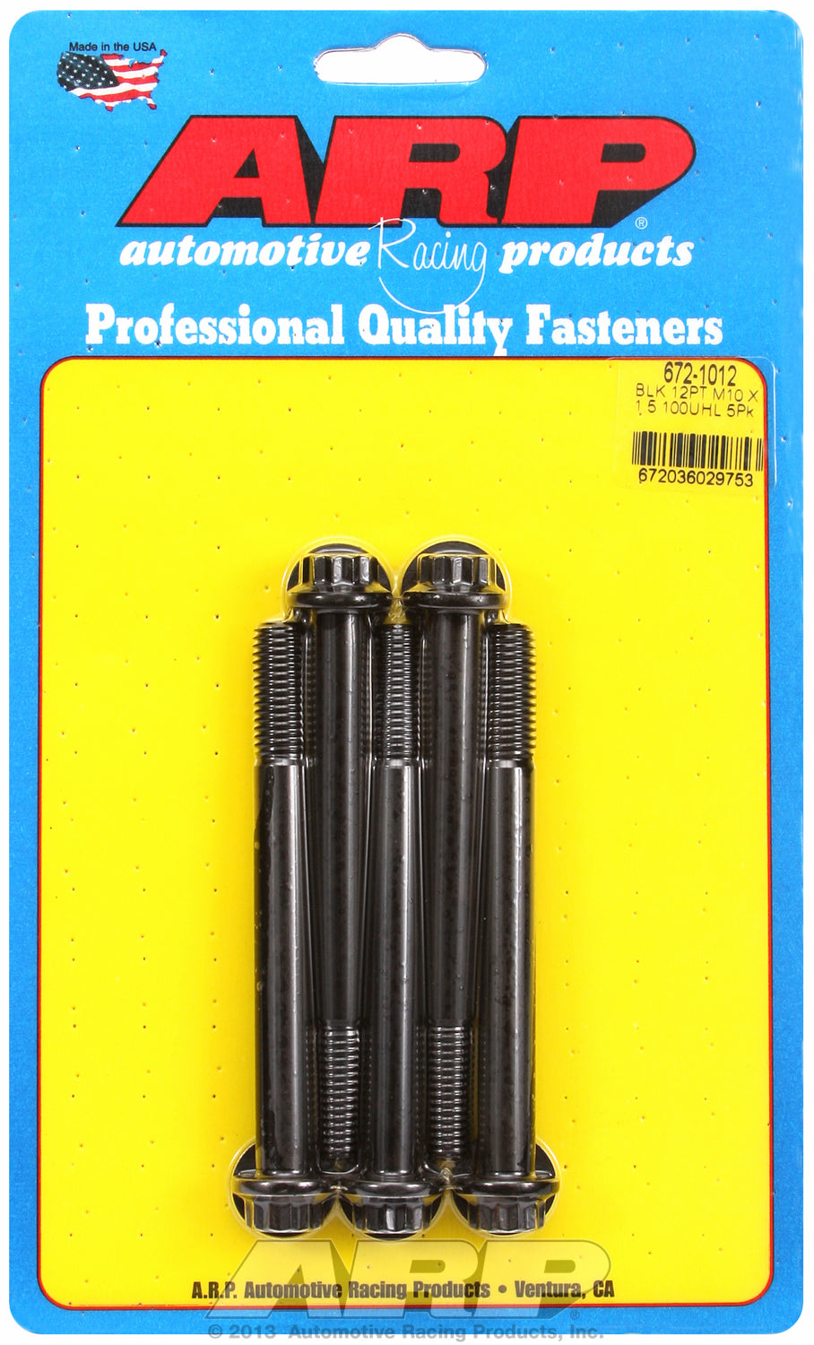 M10 x 1.50 x 100 12pt black oxide bolts