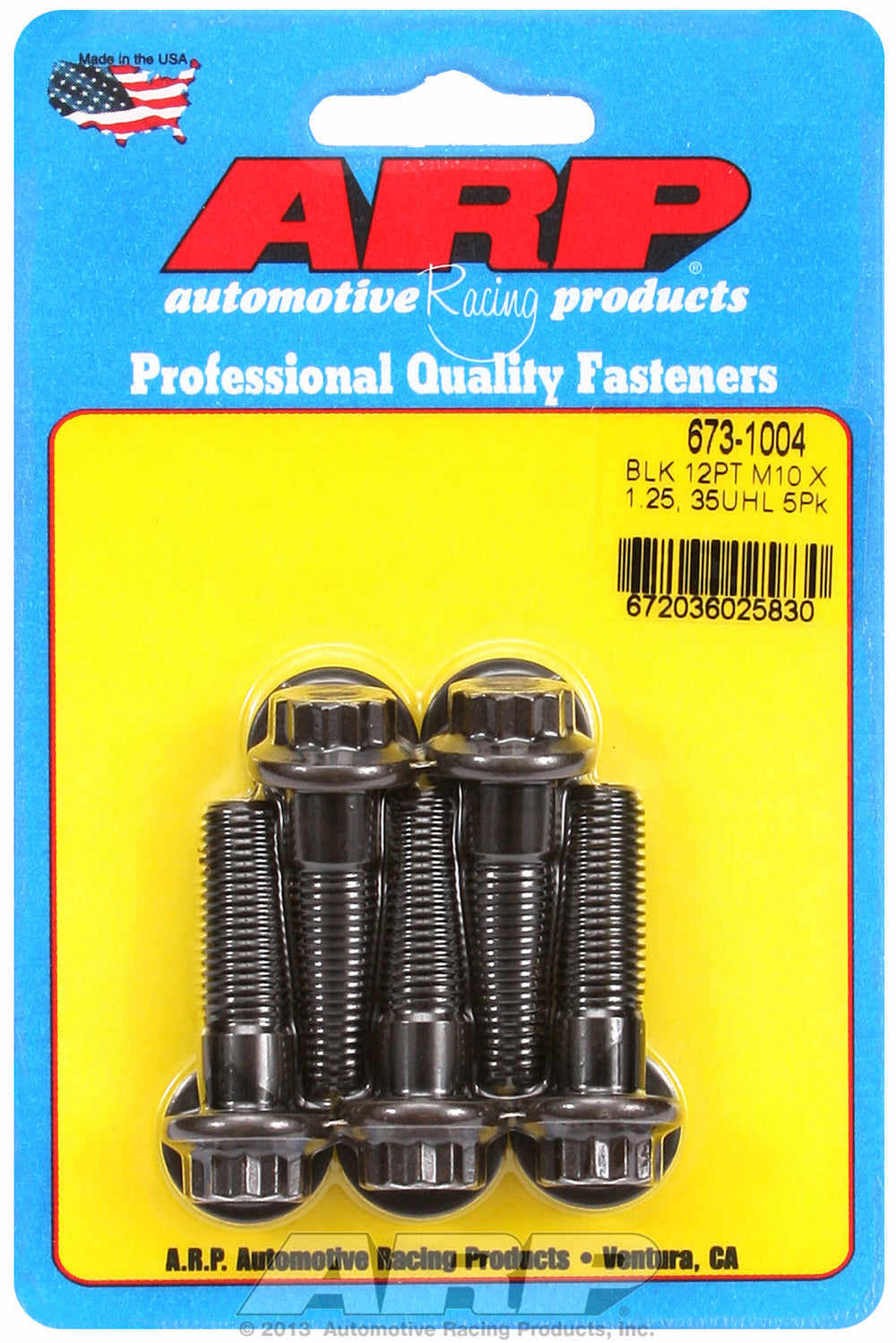 M10 x 1.25 x 35 12pt black oxide bolts