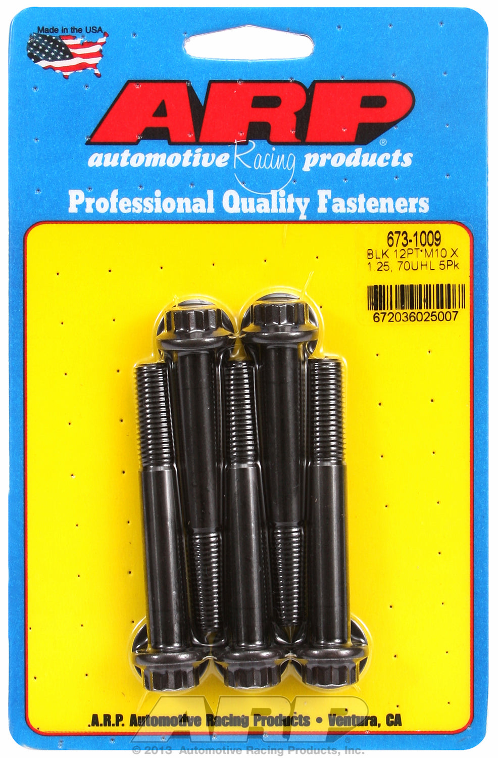 M10 x 1.25 x 70 12pt black oxide bolts