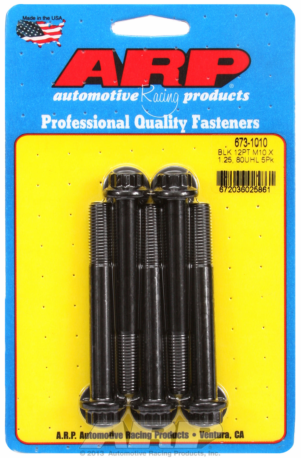 M10 x 1.25 x 80 12pt black oxide bolts