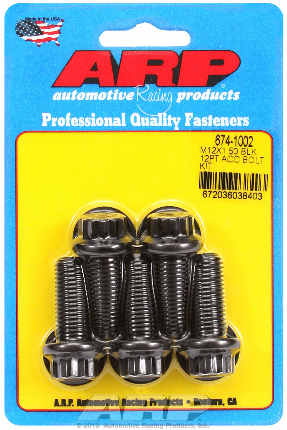 M12 x 1.50 x 30 12pt black oxide bolts