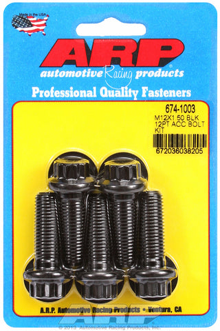 M12 x 1.50 x 35 12pt black oxide bolts