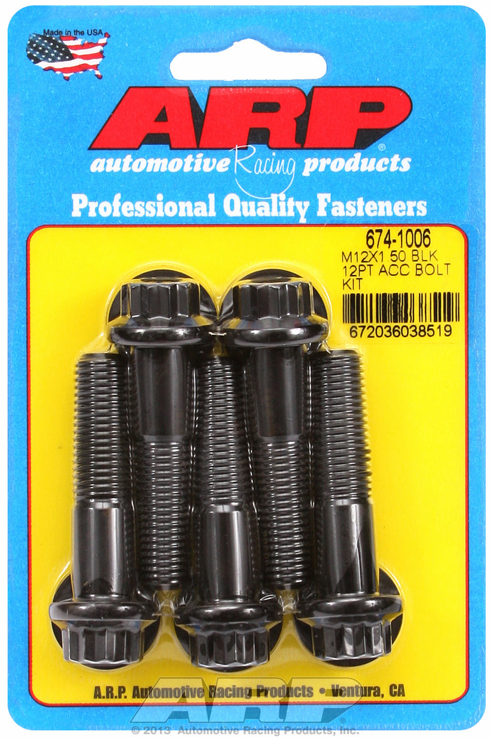 M12 x 1.50 x 50 12pt black oxide bolts