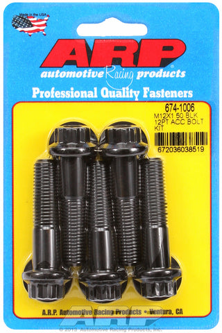 M12 x 1.50 x 50 12pt black oxide bolts