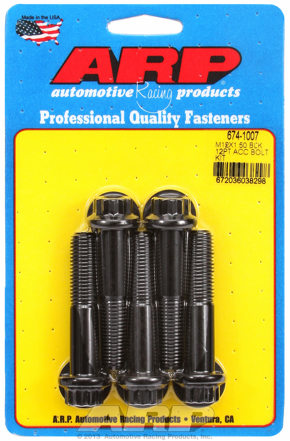 M12 x 1.50 x 60 12pt black oxide bolts