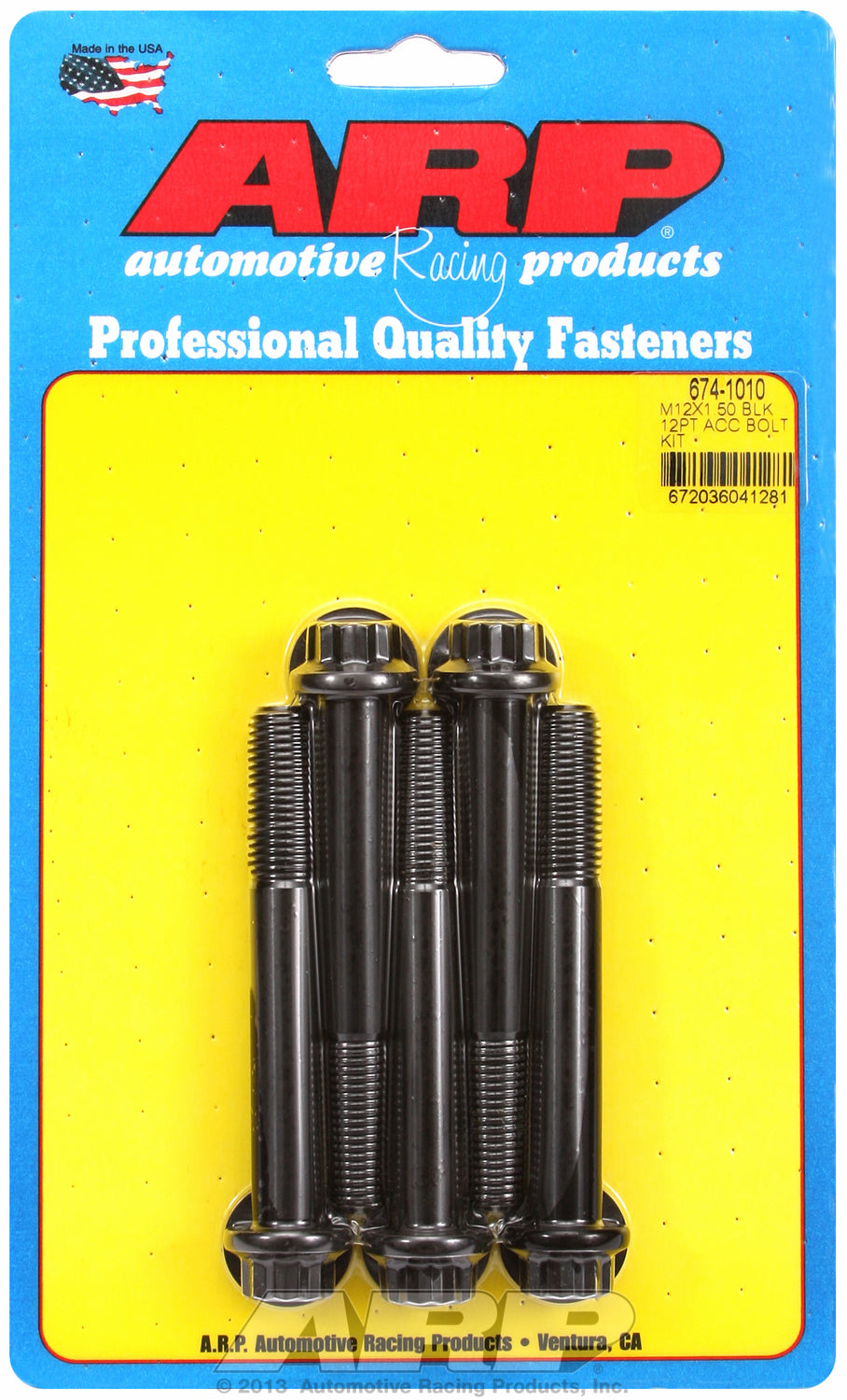 M12 x 1.50 x 90 12pt black oxide bolts