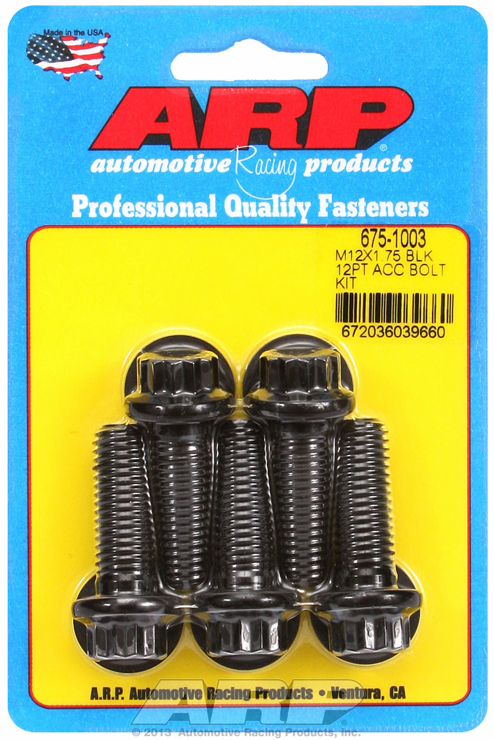 M12 x 1.75 x 35 12pt black oxide bolts