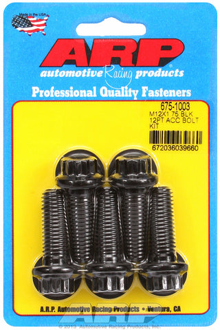 M12 x 1.75 x 35 12pt black oxide bolts