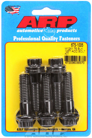 M12 x 1.75 x 45 12pt black oxide bolts