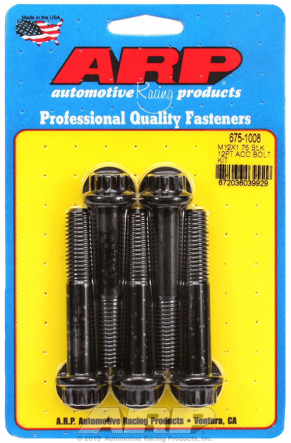 M12 x 1.75 x 70 12pt black oxide bolts