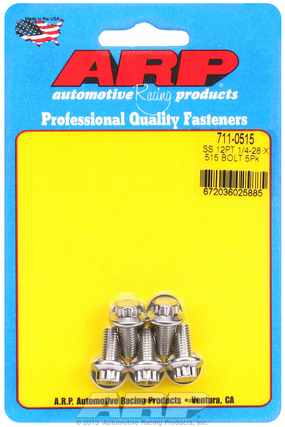 1/4-28 x .515 12pt SS bolts