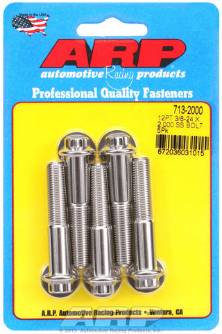 3/8-24 x 2.000 12pt SS bolts