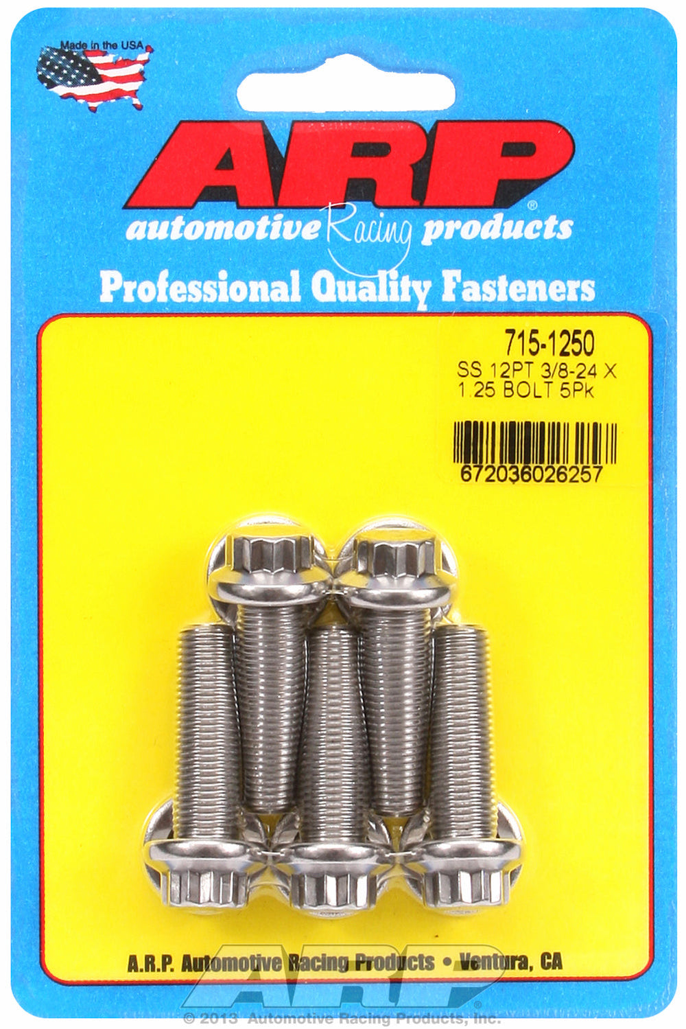 3/8-24 x 1.250 12pt 7/16 wrenching SS bolts