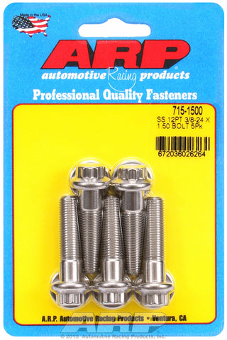 3/8-24 x 1.500 12pt 7/16 wrenching SS bolts