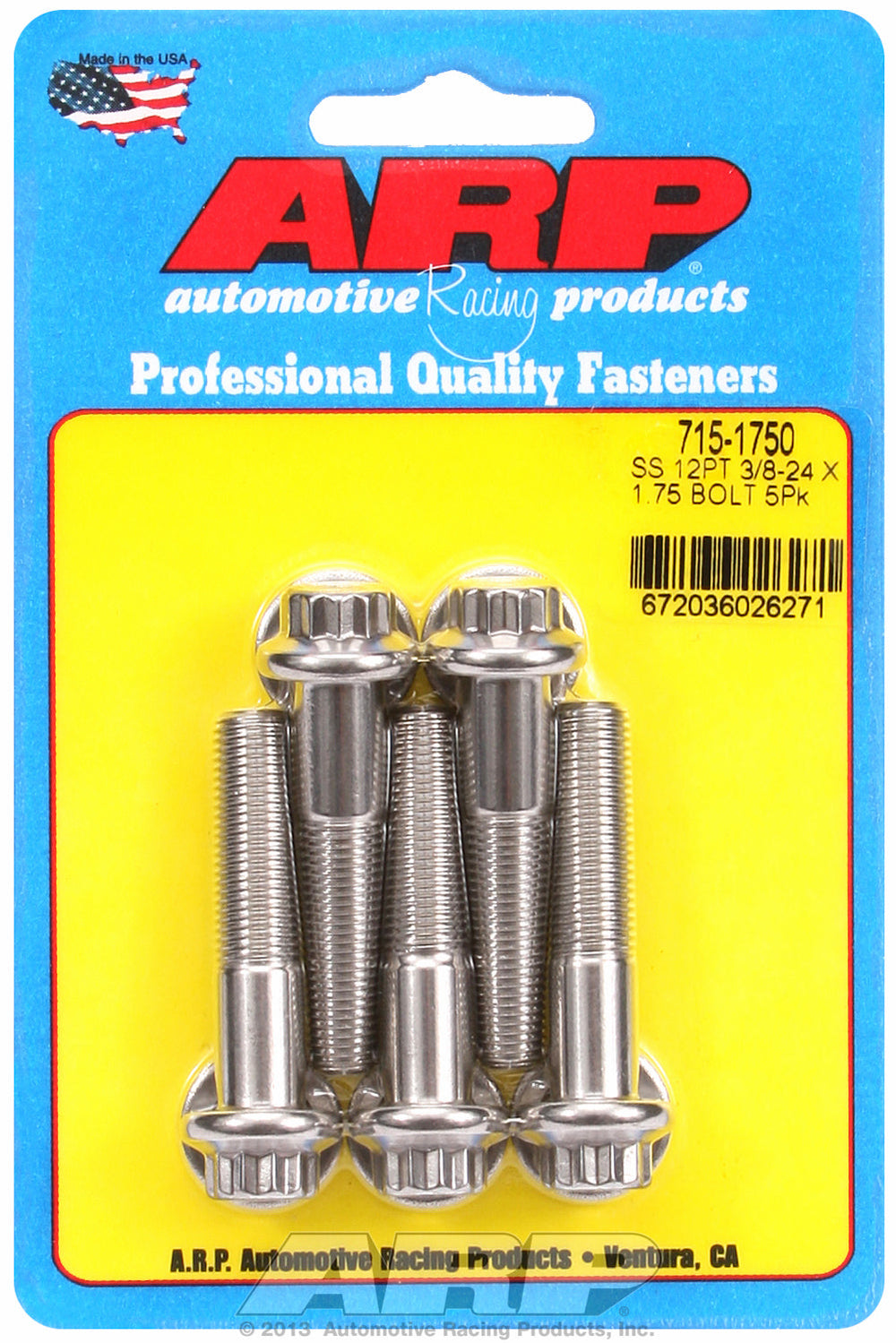 3/8-24 x 1.750 12pt 7/16 wrenching SS bolts