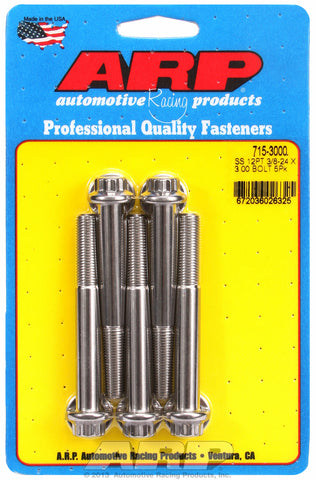 3/8-24 x 3.000 12pt 7/16 wrenching SS bolts