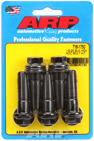 1/2-20 x 1.750 hex black oxide bolts