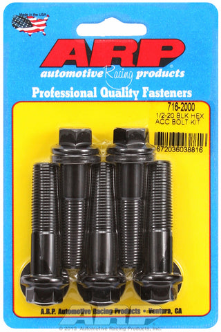 1/2-20 x 2.000 hex black oxide bolts