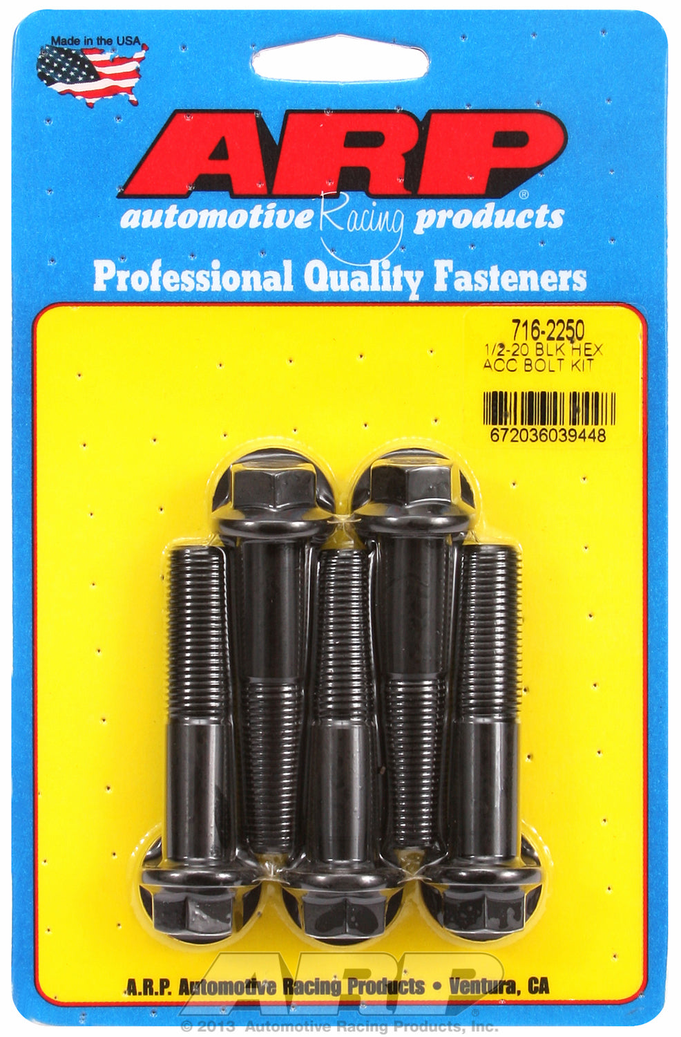 1/2-20 x 2.250 hex black oxide bolts