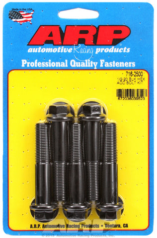 1/2-20 x 2.500 hex black oxide bolts