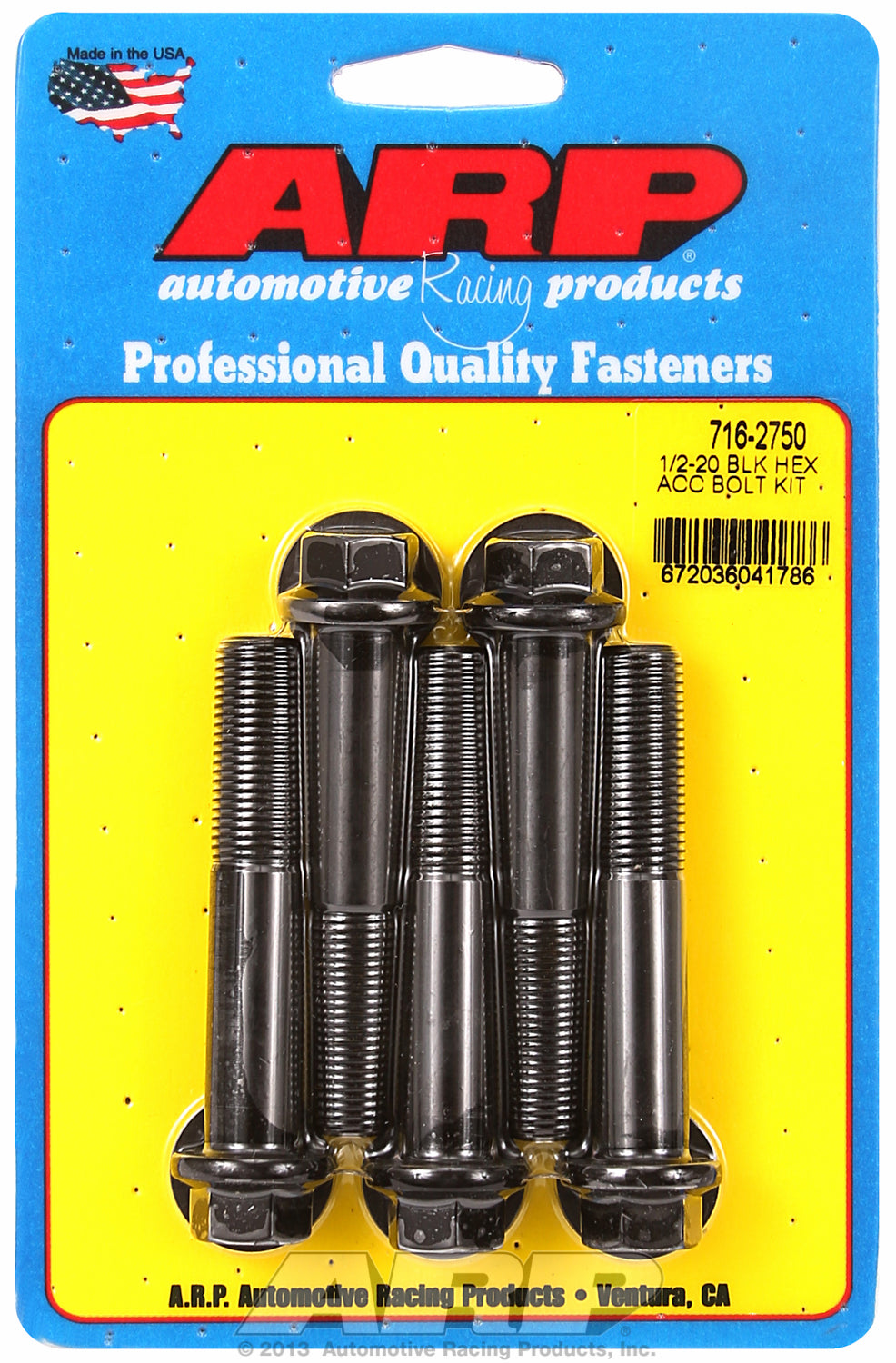 1/2-20 x 2.750 hex black oxide bolts