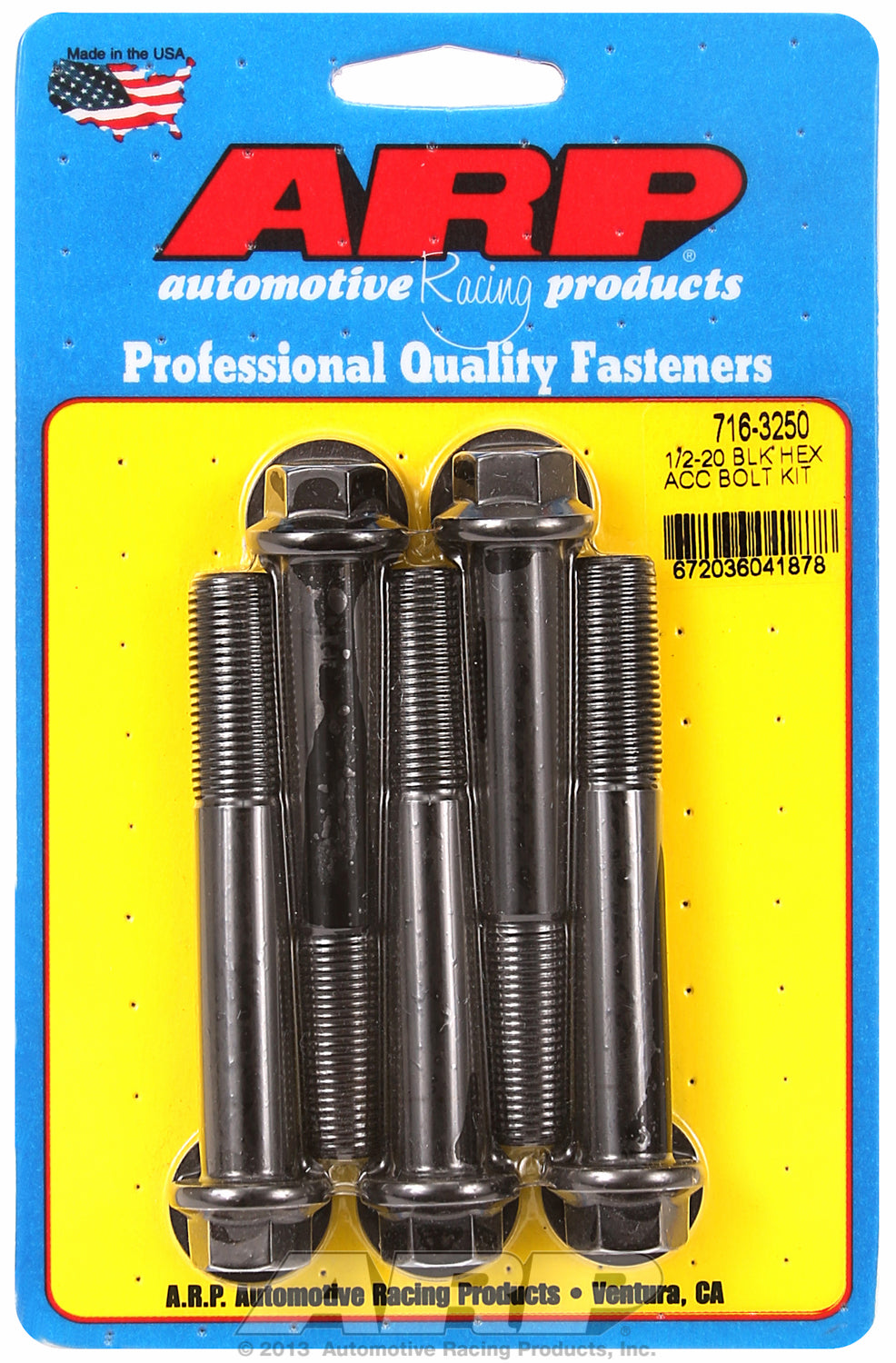 1/2-20 x 3.250 hex black oxide bolts
