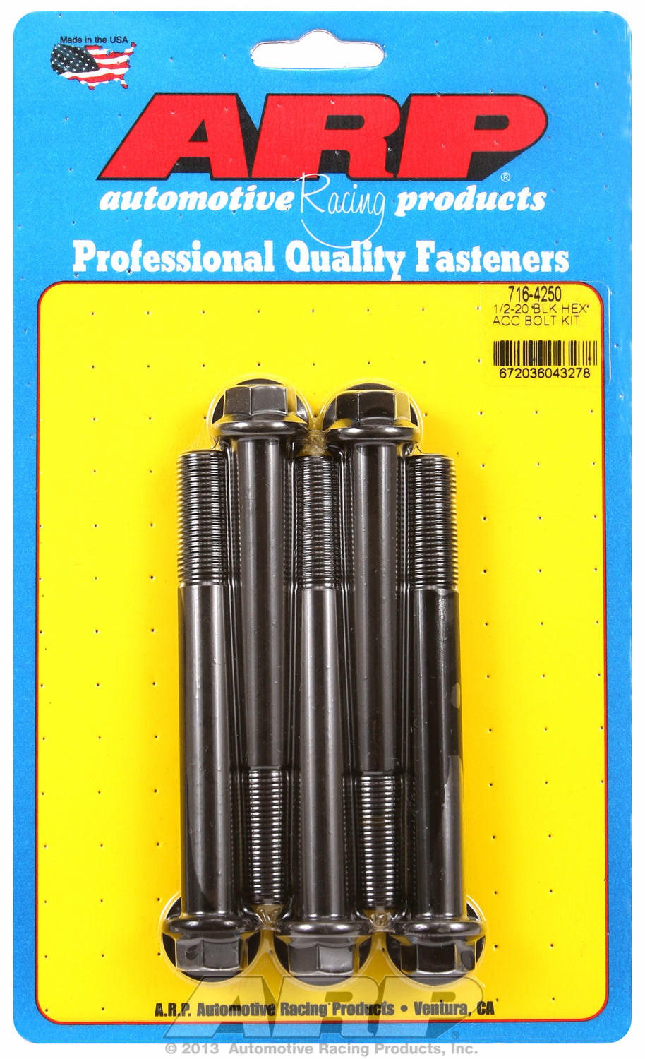 1/2-20 x 4.250 hex black oxide bolts