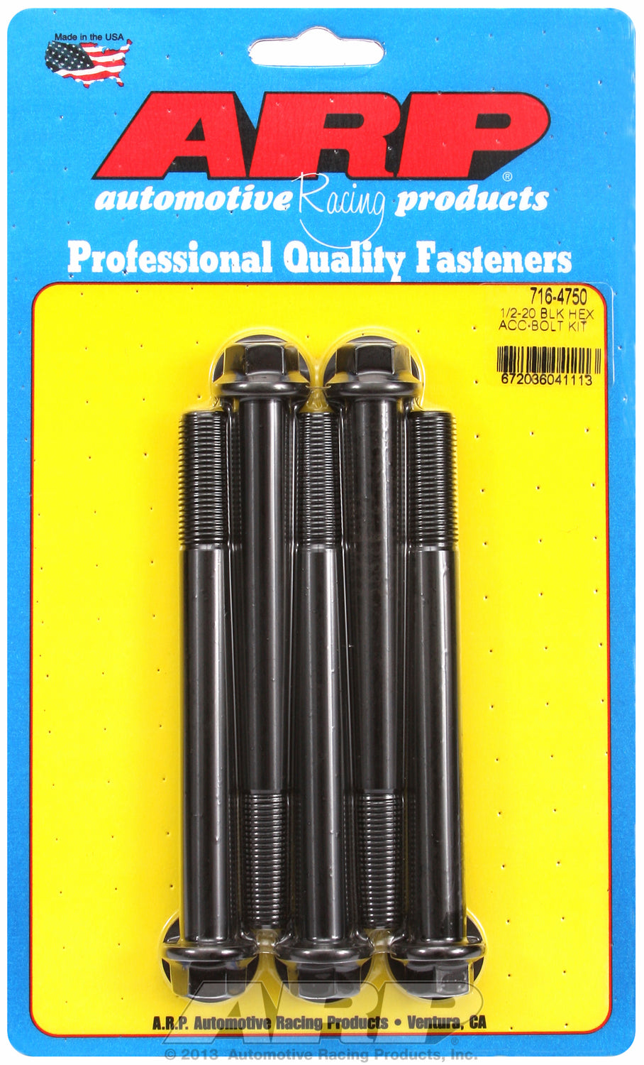 1/2-20 x 4.750 hex black oxide bolts