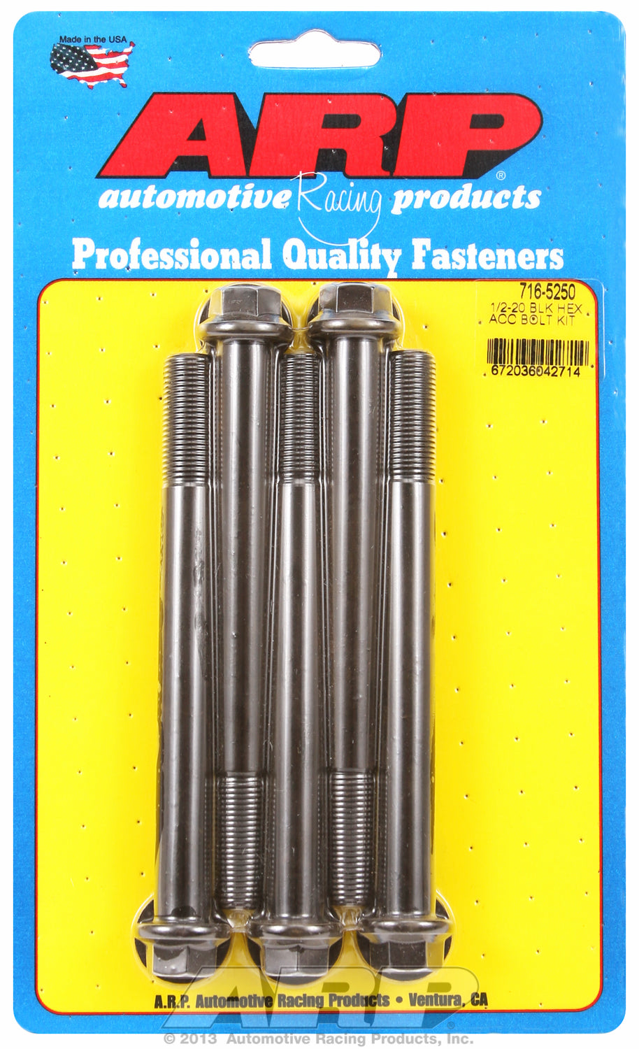 1/2-20 x 5.250 hex black oxide bolts