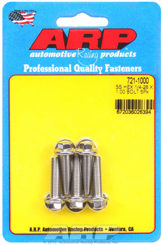 1/4-28 x 1.000 hex SS bolts
