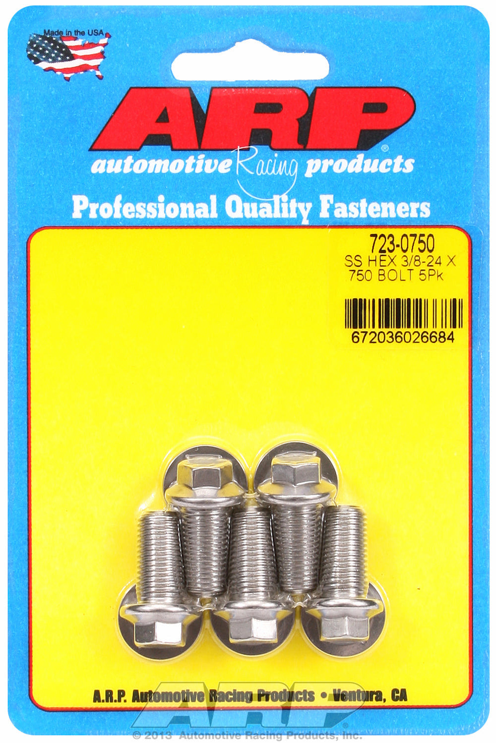 3/8-24 x .750 hex SS bolts