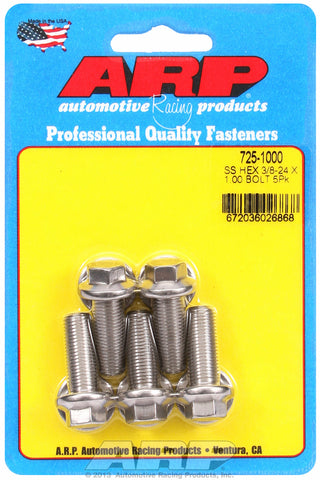 3/8-24 x 1.000 hex 7/16 wrenching SS bolts