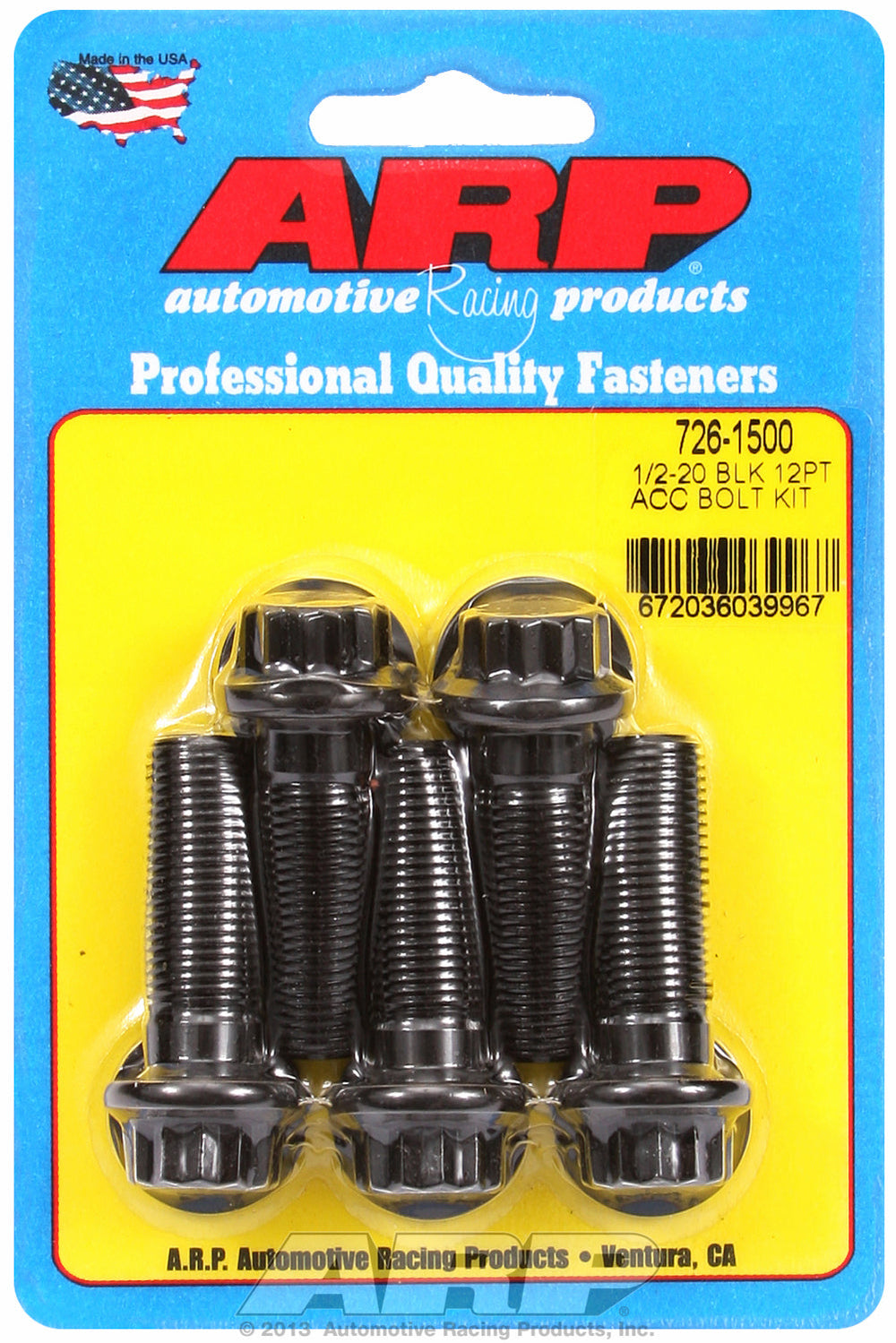 1/2-20 x 1.500 12pt black oxide bolts