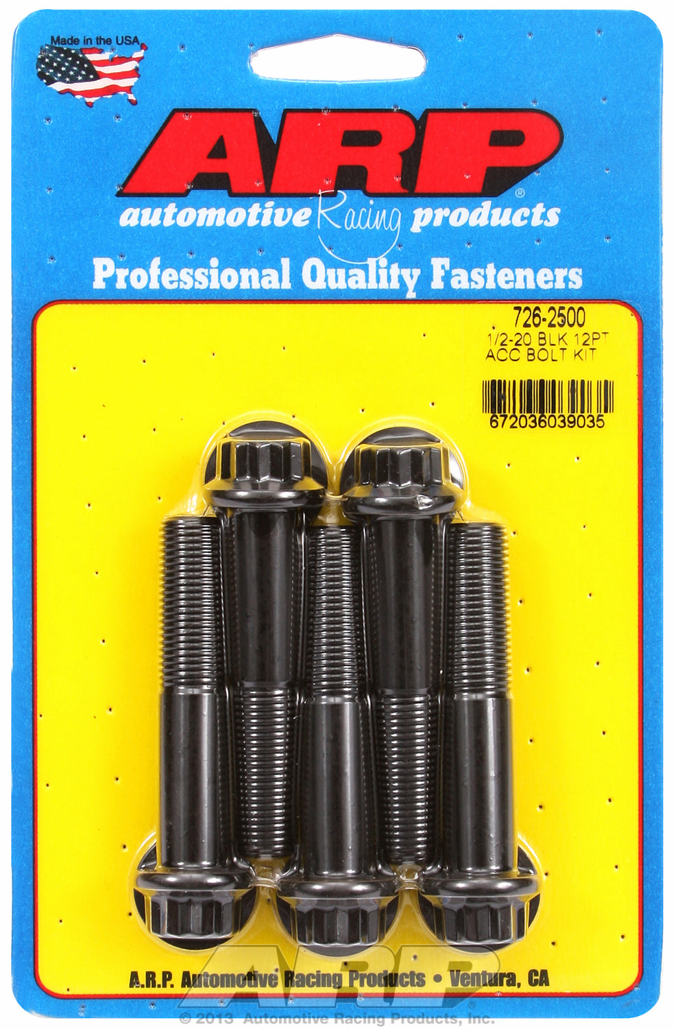 1/2-20 x 2.500 12pt black oxide bolts