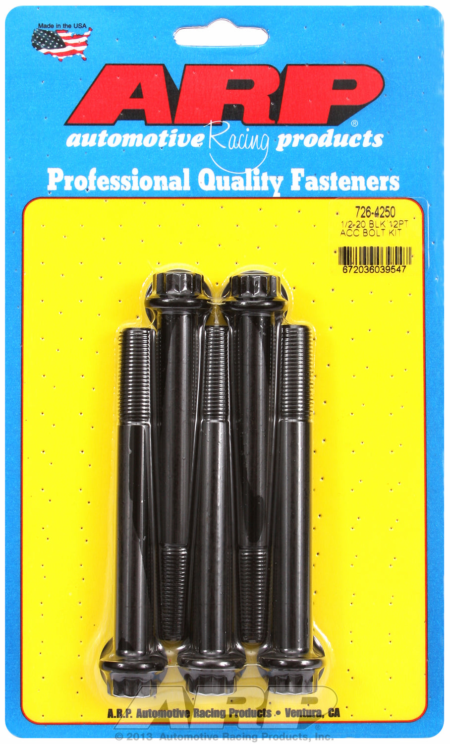 1/2-20 x 4.250 12pt black oxide bolts