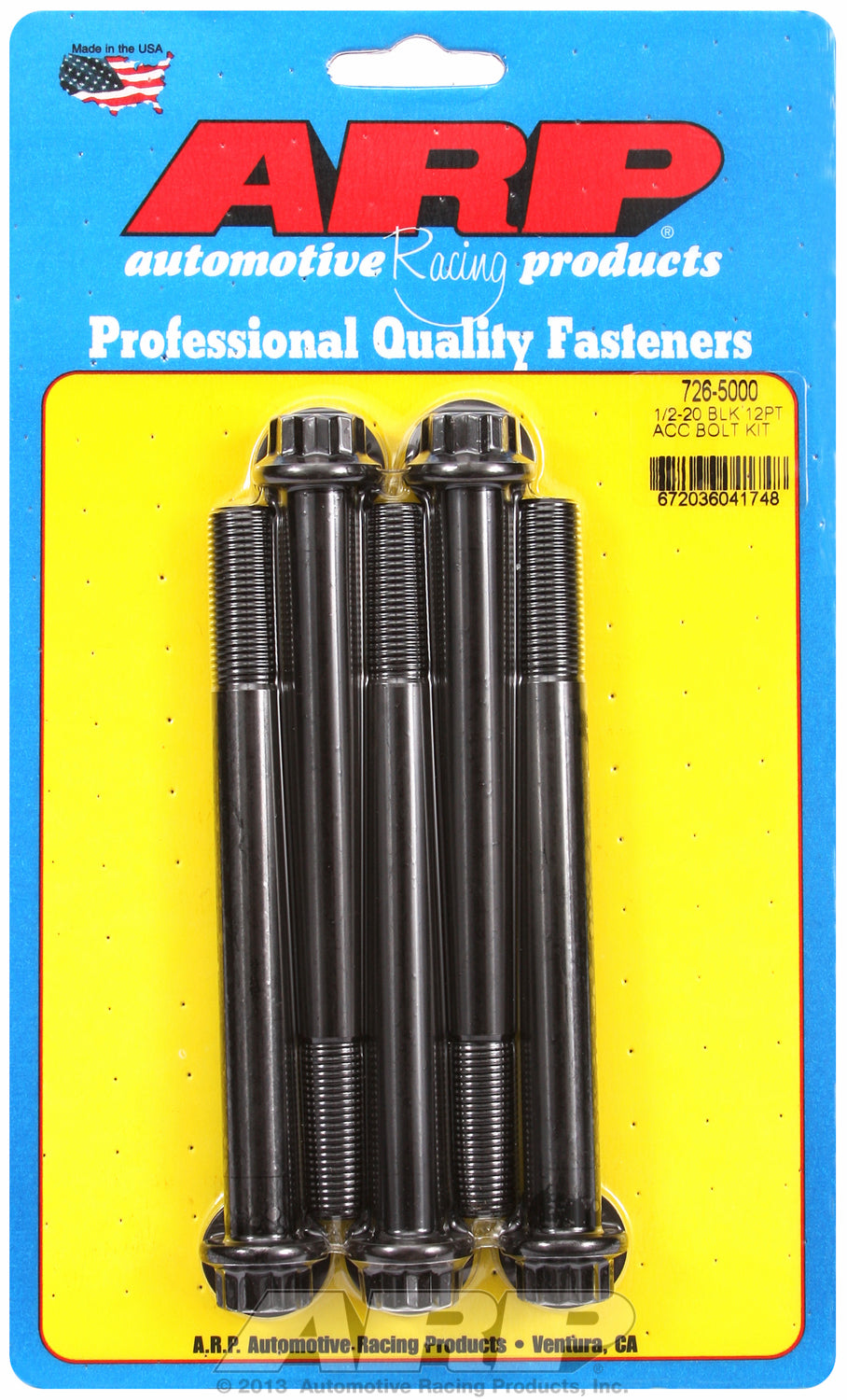 1/2-20 x 5.000 12pt black oxide bolts