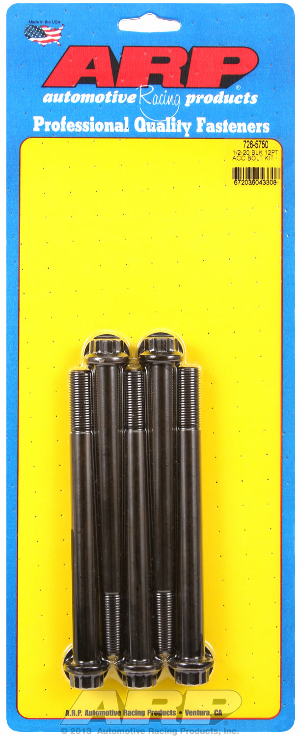 1/2-20 x 5.750 12pt black oxide bolts