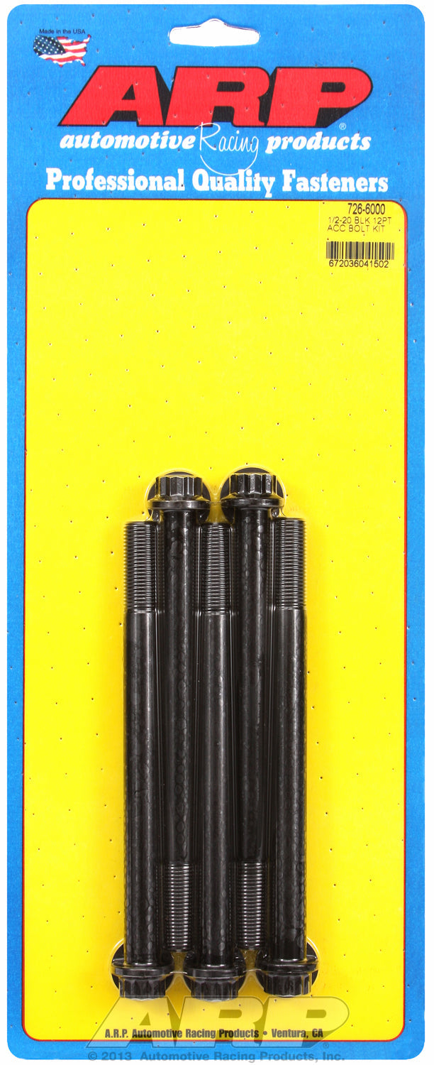 1/2-20 x 6.000 12pt black oxide bolts