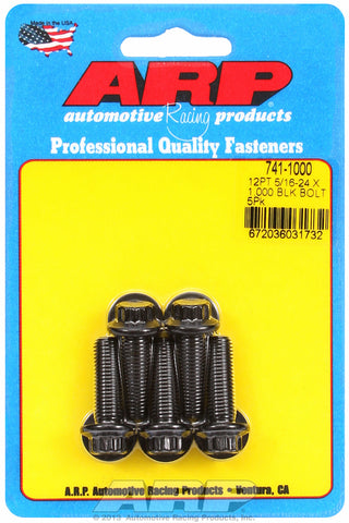 5/16-24 x 1.000 12pt black oxide bolts