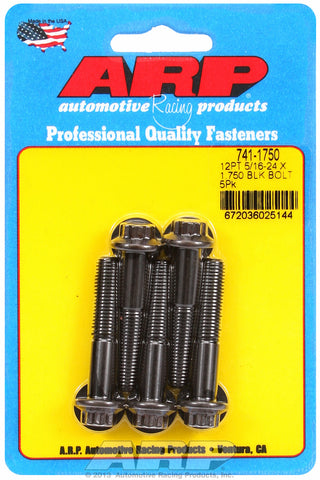 5/16-24 x 1.750 12pt black oxide bolts