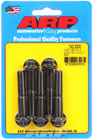 3/8-24 x 2.000 12pt black oxide bolts