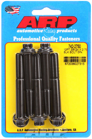 3/8-24 x 2.750 12pt black oxide bolts