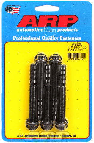 3/8-24 x 3.000 12pt black oxide bolts