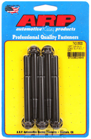 3/8-24 x 3.500 12pt black oxide bolts