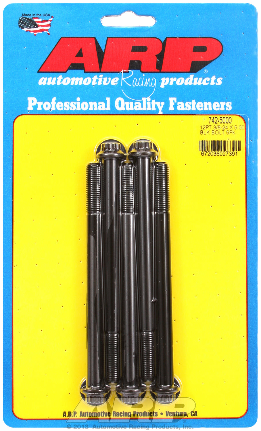 3/8-24 x 5.000 12pt black oxide bolts