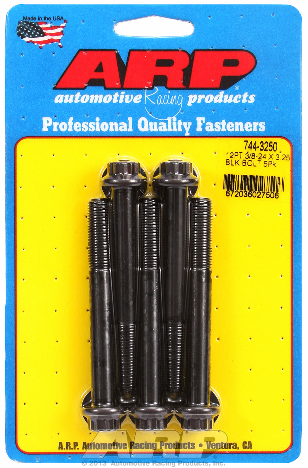 3/8-24 x 3.250 12pt 7/16 wrenching black oxide bolts