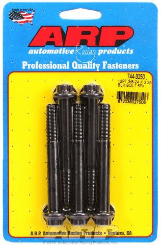 3/8-24 x 3.250 12pt 7/16 wrenching black oxide bolts