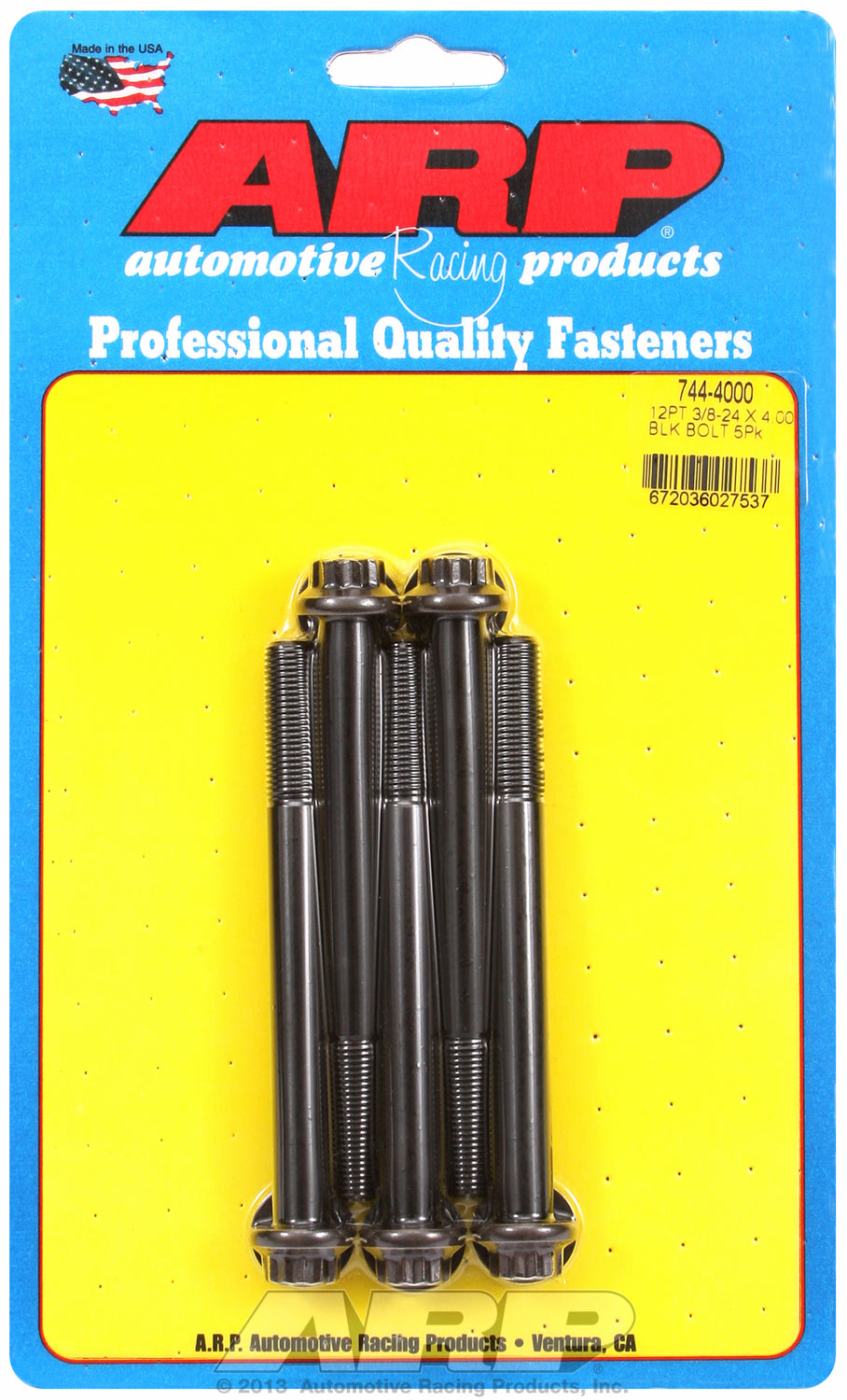3/8-24 x 4.000 12pt 7/16 wrenching black oxide bolts